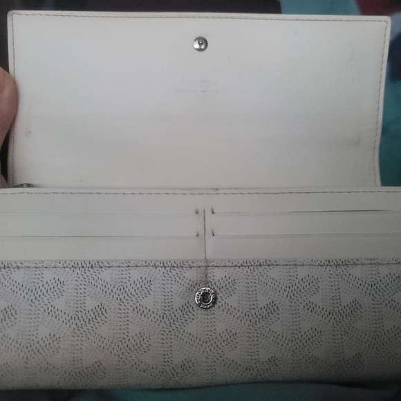 GOYARD White APM Varenne Long Wallet with Cross body Chain/Strap +Box Authentic - Picture 6 of 16